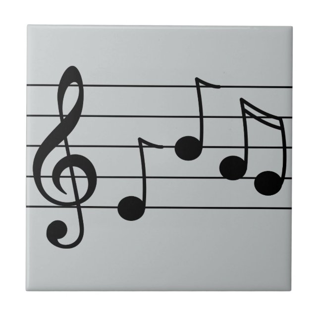 Musical notation treble clef and staff tile (Front)