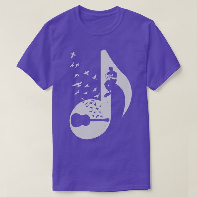 Musical note Acoustic Guitar T-Shirt (Design Front)