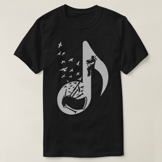 Musical note Bagpipes T-Shirt (Design Front)