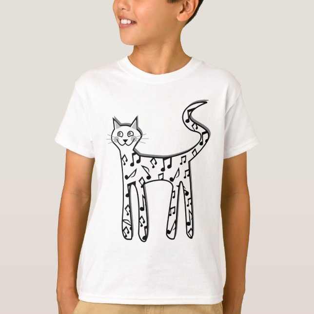 Musical note cat T-Shirt (Front)