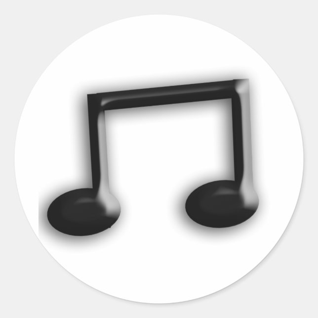 Musical Note Classic Round Sticker (Front)