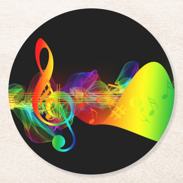 Musical Note Coasters with Neon Colours (Front)