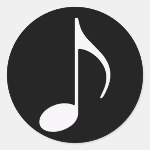 musical note graphic symbol classic round sticker