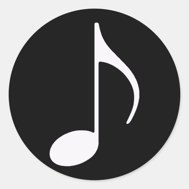 musical note graphic symbol classic round sticker (Front)