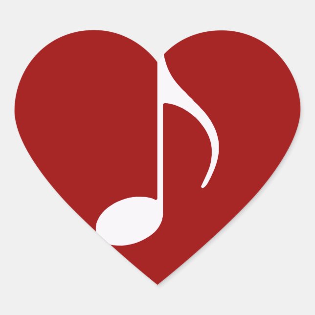 musical note graphic symbol heart sticker (Front)