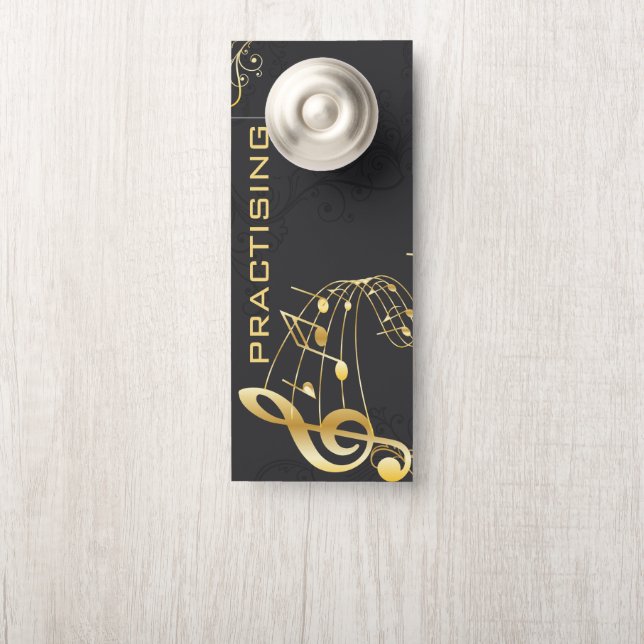 Musical Note grey gold Luxury design Door Hanger (On Knob)