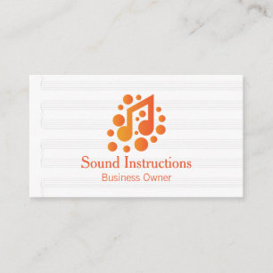 Musical Note Logo Orange Business Card