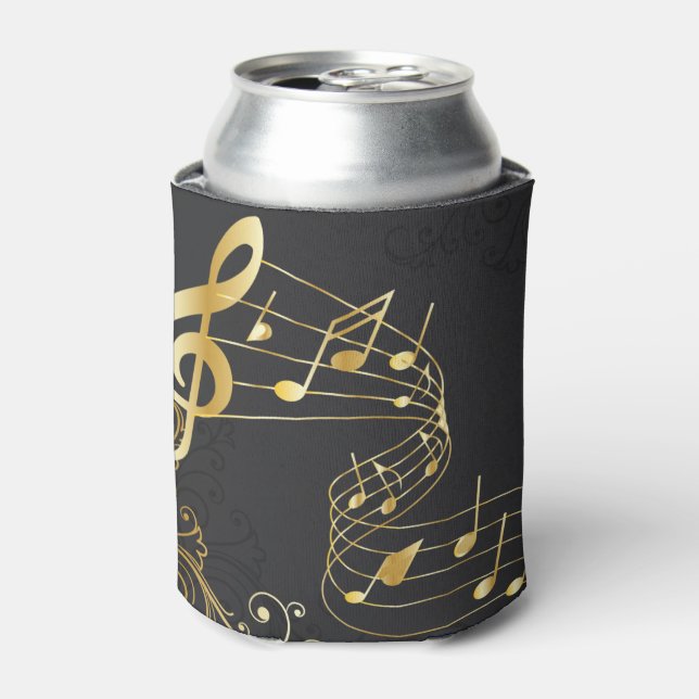 Musical Note Luxury gold design Can Cooler (Can Front)