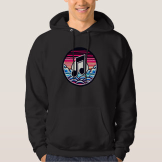 Musical Note Over Stylised Clouds And Sun Aestheti Hoodie