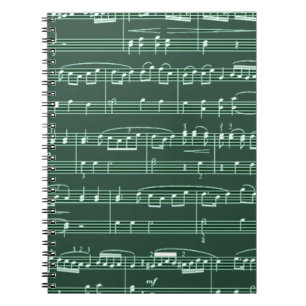 musical note patterned notebook