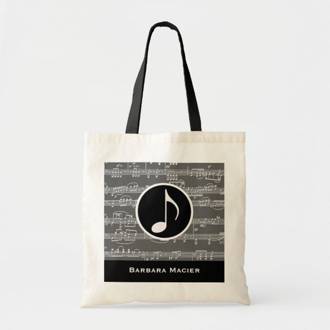 musical-note personalised tote bag (Front)