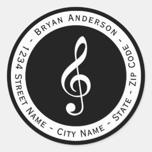 Musical Note Return Address Label