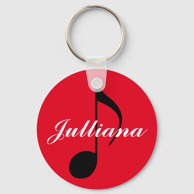 musical note with signature key ring (Front)
