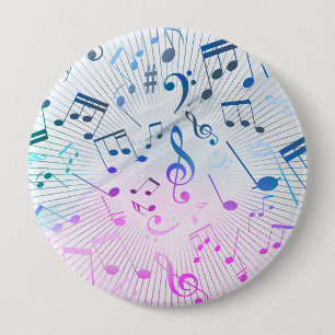 Musical Notes 10 Cm Round Badge