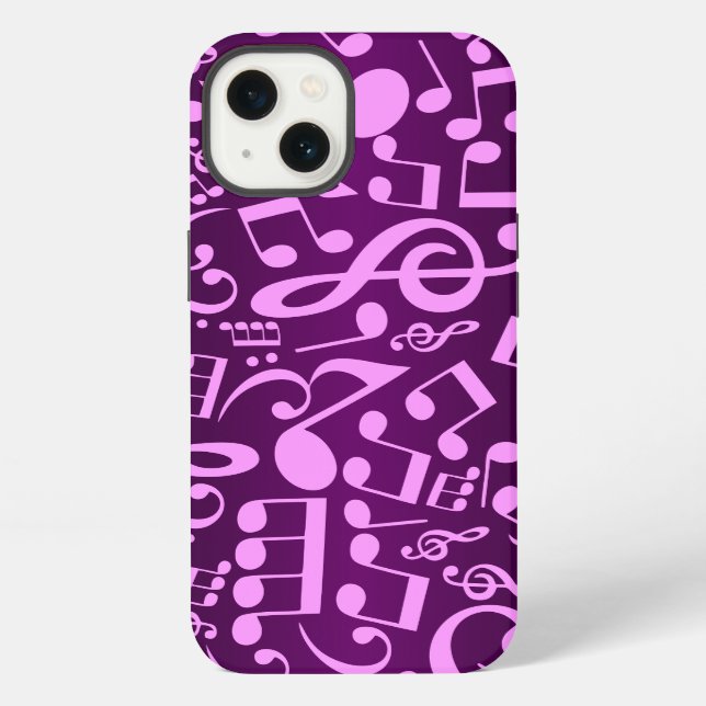 Musical Notes 2 (Plum) iPhone Case (Back)