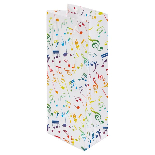 Musical Notes 4 Wine Gift Bag (Back Angled)