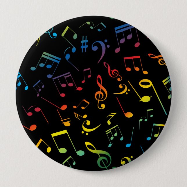 Musical Notes 5 10 Cm Round Badge (Front)