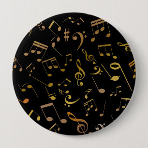 Musical Notes 6 10 Cm Round Badge