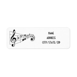 MUSICAL NOTES ADDRESS LABELS