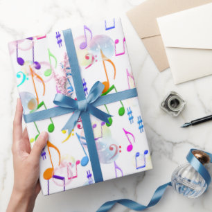 Musical Notes and Bubbles Wrapping Paper