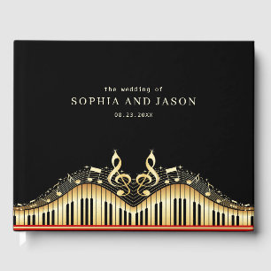 Musical Notes and Clef Guest Book