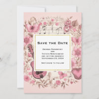 Musical Notes and Flowers Vintage Style Wedding