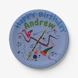 Musical Notes and Instruments Paper Plate