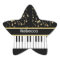 Musical Notes and Piano Keys Black and Gold