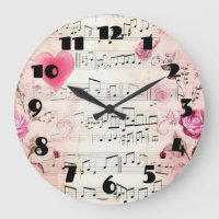 Musical Notes and Roses Vintage Design