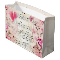 Musical Notes and Roses Vintage Design