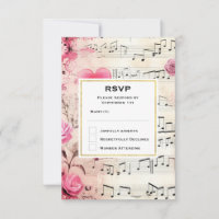 Musical Notes and Roses Vintage Design Wedding