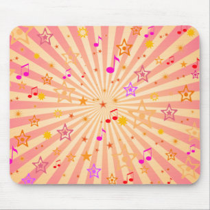 Musical Notes and Stars: Custom Mousepad