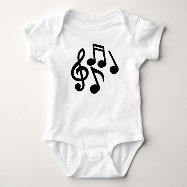 Musical Notes Baby Bodysuit (Front)