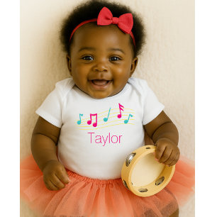 Musical notes baby bodysuit