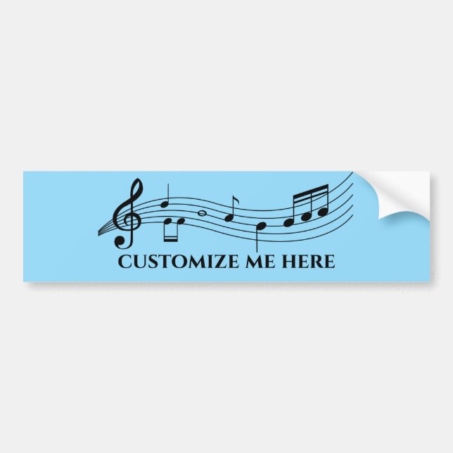 Musical Notes Band or Choir Teacher Custom Music Bumper Sticker (Front)