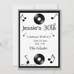 Musical Notes Birthday Invitations