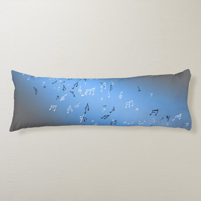 Musical Notes Blue Moon Body Cushion (Front)