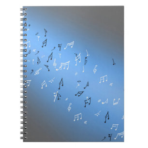 Musical Notes Blue Moon  Notebook