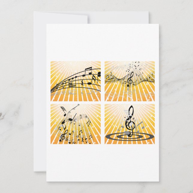 Musical Notes Burst Abstract Invitation (Front)