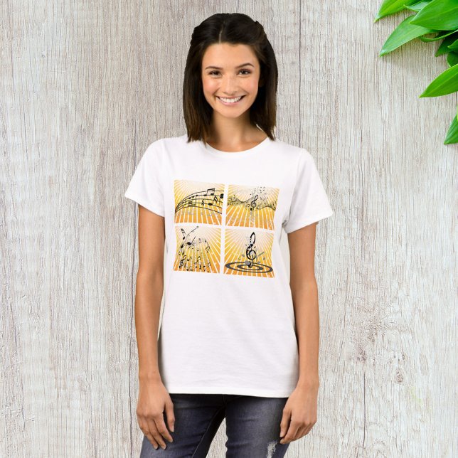 Musical Notes Burst Abstract T-Shirt (Creator Uploaded)