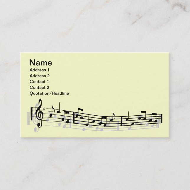Musical notes business card (Front)