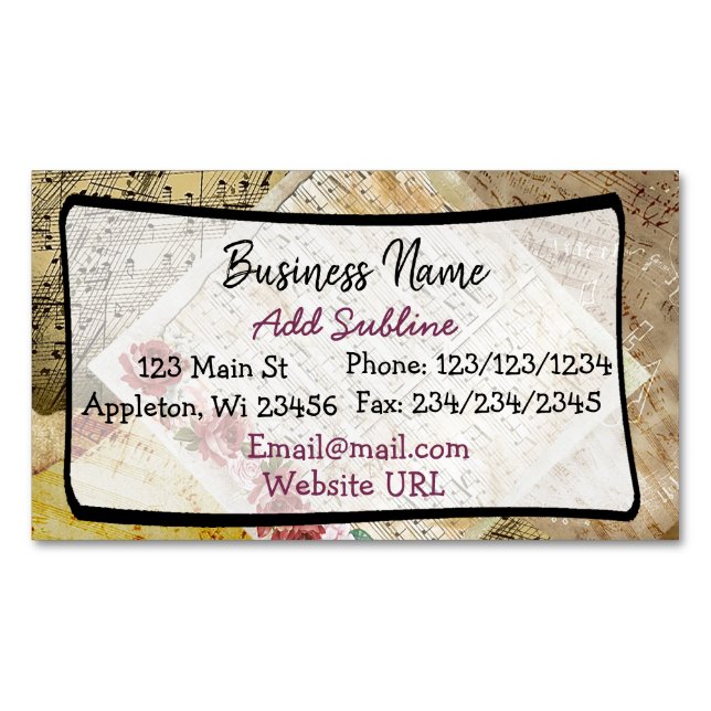 Musical Notes Business  Magnetic Card (Front)