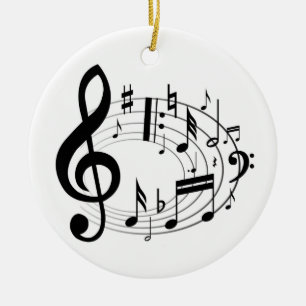 Musical Notes Ceramic Tree Decoration
