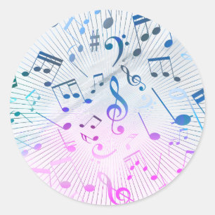 Musical Notes Classic Round Sticker