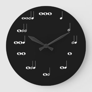 Musical Notes Clock Black