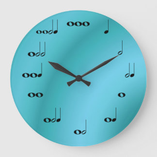 Musical Notes Clock on dark Blue