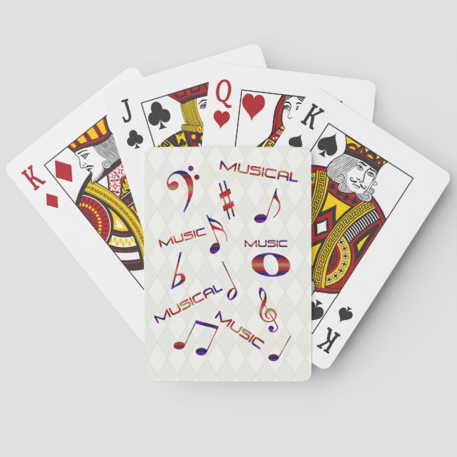 Musical Notes-Colourful Playing Cards (Back)