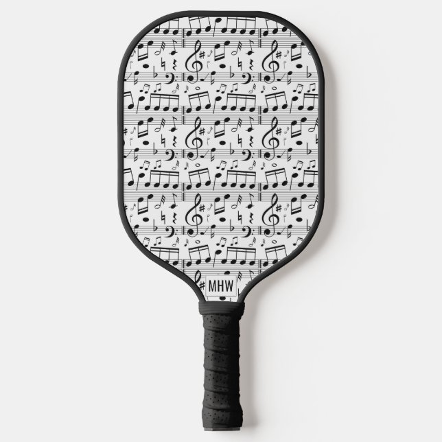 Musical Notes custom monogram Pickleball Paddle (Front)