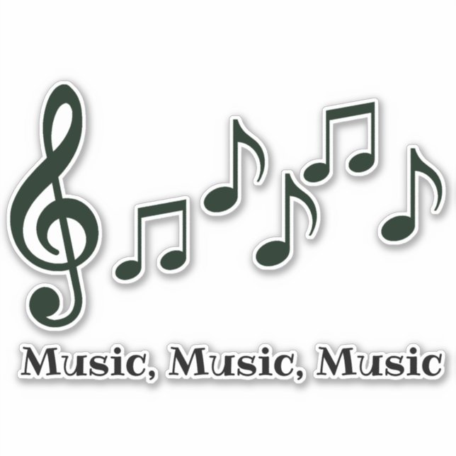 Musical Notes Design Contour Sticker (Front)