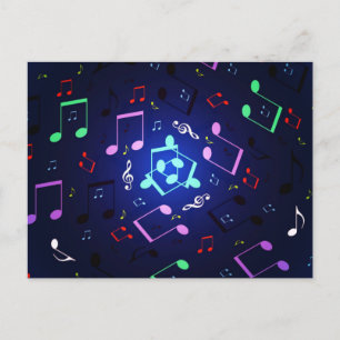 Musical Notes Design Postcard